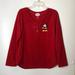 Disney Tops | Disney Women's Red Mickey Mouse Long Sleeve Soft Fleece Top 12 14 L Large | Color: Red | Size: L