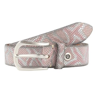 b.belt Gürtel Leder 95 cm Silber Damen
