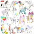 Oenux – Figurines de conte de fées cheval volant coloré modèle de cheval à mouche Figurines