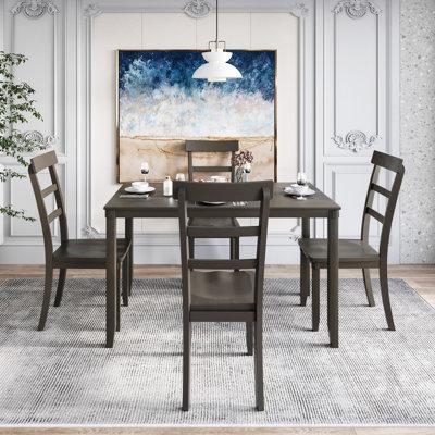 Kitchen Dining Table Set Wood, Glass Dining Table And Chairs Wayfair