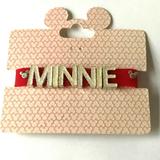 Disney Jewelry | Disney Parks Mickey Minnie Mouse Icon Bracelet Sparkly Red Silicone Disneyana | Color: Red/Silver | Size: Os