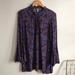 Free People Tops | Free People Flower Print Tunic Dress Bell Sleeves M | Color: Blue/Purple | Size: M