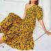 Anthropologie Dresses | Anthropologie Farm Rio Banana One-Shoulder Midi Dress | Color: Black/Yellow | Size: S