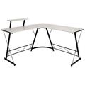 "L-Shaped Desk 71.5"" Computer Corner Desk, Home Office Corner Desk, Gaming Desk, Space Saving, Easy to Assemble, White/Black [NAN-CD-22181-WH-BK-GG] - Flash Furniture NAN-CD-22181-WH-BK-GG"