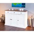 Mobile Credenza 3 Ante 3 Cassetti Bianco Noce Madia Dispensa Buffet da Cucina