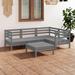 vidaXL 5 Piece Patio Lounge Set Solid Pinewood Gray - 25" x 25" x 24.6"