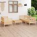 vidaXL 6 Piece Patio Lounge Set Solid Pinewood - 25" x 25" x 24.6"