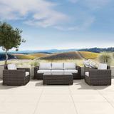 Latitude Run® Marfik 4 Piece Rattan Sofa Seating Group w/ Cushions Synthetic Wicker/All - Weather Wicker/Wicker/Rattan in Brown | Outdoor Furniture | Wayfair