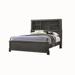 Wooden Queen Size Low Profile Size Bed with Bookcase Headboard, Gray
