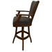 Tobias Designs Classic Counter 26" Solid Wood Bar Stool - Mojave Grey - Black Wood/Upholstered in Brown | 44 H x 21 W x 20 D in | Wayfair