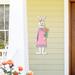 The Twillery Co.® Hayman Metal Bunny Girl Garden Stake Metal in Pink/White | 36 H x 10.25 W x 1.25 D in | Wayfair 6F1D48D7EB2F4F2181BFD7F917223151