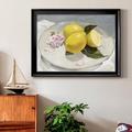 Bloomsbury Market Lemons On A Plate II - Picture Frame Painting on Canvas Canvas, Solid Wood in Yellow | 26.5 H x 36.5 W x 1 D in | Wayfair