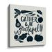 The Holiday Aisle® 2tho262a_Harvest Lettering III Gallery Wrapped Canvas, Glass in Blue | 10 H x 10 W x 2 D in | Wayfair