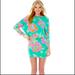 Lilly Pulitzer Dresses | Lilly Pulitzer Cara Dolman Sleeve Dress, Medium | Color: Green/Pink | Size: M