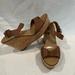 J. Crew Shoes | J Crew Cork Wedge Leather Sandals In Size 10. | Color: Brown/Tan | Size: 10