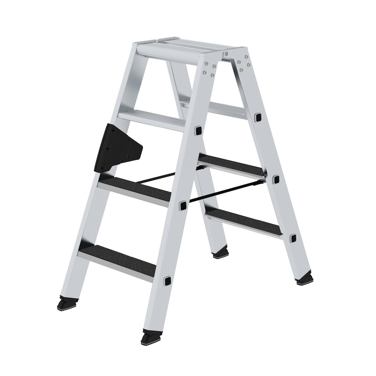 Günzburger Steigtechnik Stufen-Stehleiter beidseitig begehbar mit clip-step R13 2x4 Stufen Image