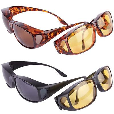 UV Protection Sunglasses Black/Tortoiseshell Wrap-around design