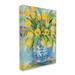 Stupell Industries Expressive Yellow Tulips In Ornate Blue Vase Painting by Jeanette Vertentes - Painting Canvas in Green/Yellow | Wayfair