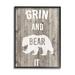 Stupell Industries Grin & Bear It Phrase Rustic Animal Pun - Print Wood in Brown | 20 H x 16 W x 1.5 D in | Wayfair ak-053_fr_16x20