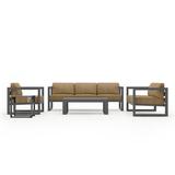 AllModern Smith 5 Piece Sofa Seating Group w/ Sunbrella Cushions Metal in Gray/Brown | 33 H x 84.25 W x 32 D in | Outdoor Furniture | Wayfair