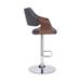 Corrigan Studio® Bar Stool w/ Curved Leatherette Back & Seat Wood/Leather/Metal/Faux leather in Gray | 21 W x 21 D in | Wayfair