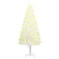 The Holiday Aisle® Artificial Pre-lit Christmas Tree Holiday Decoration Xmas Tree White, Steel in Green | 7' H | Wayfair