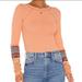 Free People Tops | Free People In The Mix Cuff Top In Desert Orange Combo | Color: Orange | Size: Xs