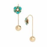 Kate Spade Jewelry | Kate Spade Shine On Flower Hanger Earrings In Turquoise Color | Color: Blue/Green | Size: Os
