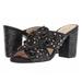 Jessica Simpson Shoes | Jessica Simpson Rizell Black Chunky Glitter/Shimmer Slides Block Heel Size 8 | Color: Black | Size: 8