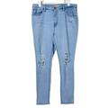 Levi's Jeans | Levis 721 High Rise Skinny Light Blue Distressed Stretch Denim Jeans Size 34 | Color: Blue | Size: 34