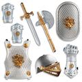 Dress Up America Knight Armor Set for Kids - Medieval Shield and Helmet Playset - Royal Knight Dress Up for Boys