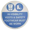 Floor Signals - Floor Adhesive Sign, Warning Stickers, Safety Sign - T - H.200 x W.300 - Pack of 50 - White