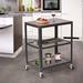 17 Stories Bar Cart in Black/Brown | 30 H x 20.5 W x 15.7 D in | Wayfair ED52255606904A8FA8519805E9D908E2