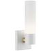 Livex Aero Square 11.25" Textured White and Glass ADA Wall Sconce