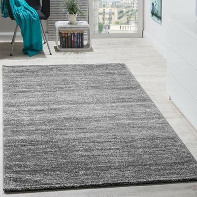 Paco Home - Teppich Modern Wohnzimmer Kurzflor Gemütlich Meliert in Grau Creme 60x100 cm Image