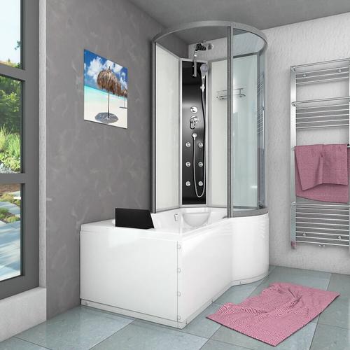 Wanne Duschtempel Badewanne Dusche Duschkabine K50-L00-EC 170x98cm MIT 2K Scheiben Versiegelung