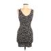 Olive Tree Casual Dress - Bodycon: Black Snake Print Dresses - Women's Size Small