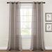 Farmhouse Textured Grommet Sheer Window Curtain Panels Brown 38X108 Set - Lush Décor 21T011295