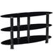 Better Home Products Neo Oval Tempered Glass TV Stand for 40-inch TV in Black - Better Home Products TV-1350-BLK