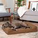 FurHaven Quilted Full Support Solid Orthopedic Sofa Dog Bed Polyester/Memory Foam in White/Brown | 6.5 H x 36 W x 27 D in | Wayfair 55401013