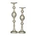 Novogratz Cole & Grey Glam Aluminum Candle Holder Set Of 2 in Gray | 22.2 H x 5.2 W x 5.2 D in | Wayfair 011546