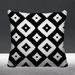 ULLI HOME Nosi Southwestern Indoor/Outdoor Throw Pillow Polyester/Polyfill blend in Black | 16 H x 16 W x 4.3 D in | Wayfair Nosi_Black_16x16