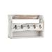 Rosalind Wheeler Ping Wall Key Organizer w/ Key Hooks Wood/Manufactured Wood in White | 7.9 H x 12.2 W x 3.6 D in | Wayfair