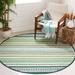 Green/White 72 x 0.2 in Indoor Area Rug - Foundry Select Montauk 451 Area Rug In Green/Ivory Cotton | 72 W x 0.2 D in | Wayfair