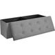 Banc de Rangement Pliable, Pouf, Coffre, Bout de Lit, Banquette, 110 x 38 x 38 cm, Tissu Façon Lin,