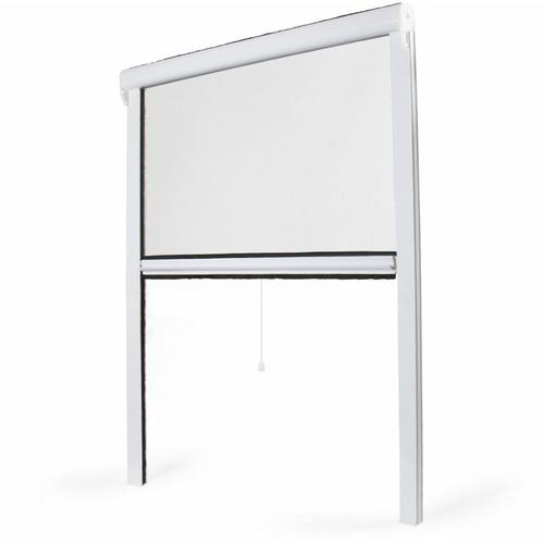 Insektenschutzrollo für Fenster b 1300 mm x h 1600 mm - pvc - Weiß - Weiß