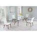 Somette Modern Dining Table with Extendable Glass Top & Solid Wood Legs