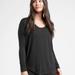 Athleta Tops | Athleta |Black Cloudlight Stratus Modal Blend Asymmetrical Hem Long Sleeve Shirt | Color: Black | Size: M