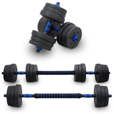 2in1 Hantelset Kurzhantel Langhantel Set Hanteln Krafttraining Gewichte 20 Kg - Lacestone Image