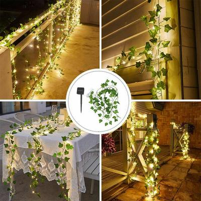 Unho - Efeu Lichterkette Girlande 5m mit 50LEDs LED-Lichterkette Blatt-Lichterkette Dekoration für